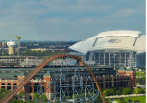 Arlington Texas Entertainment District Skyline
