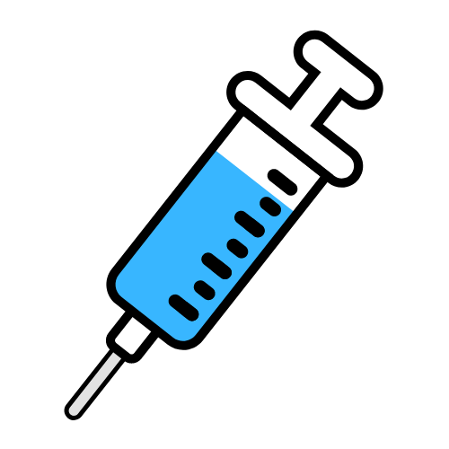 Blue syringe graphic