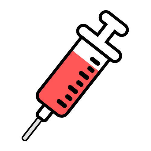 Red syringe graphic