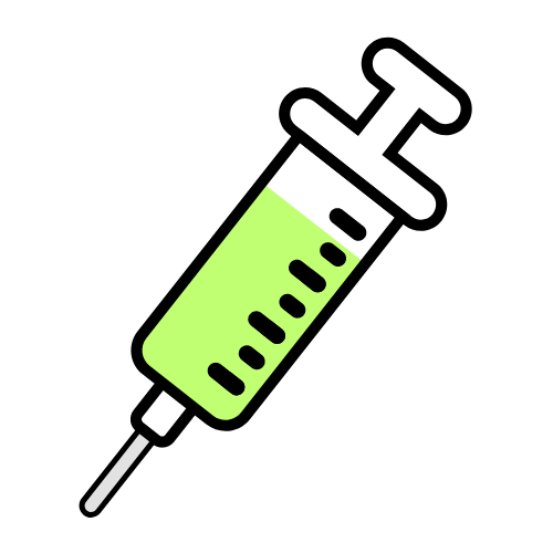 Green syringe graphic