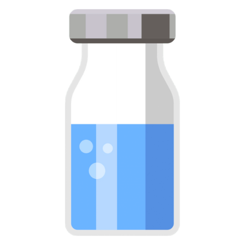 Dark blue vial of medication graphic