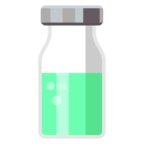 Green medication vial