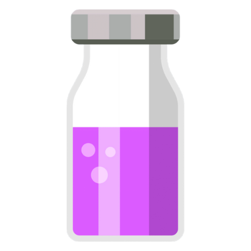 Purple medication vial graphic