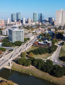 Picture of downtown Fort Worth Texas. Highlighting our location for Mobile IV Therapy.