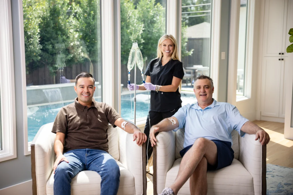 nurse and patients receiving IV