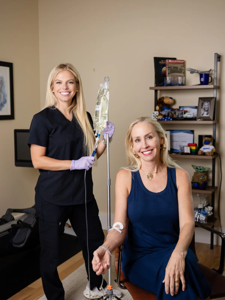 nurse and patient with IV